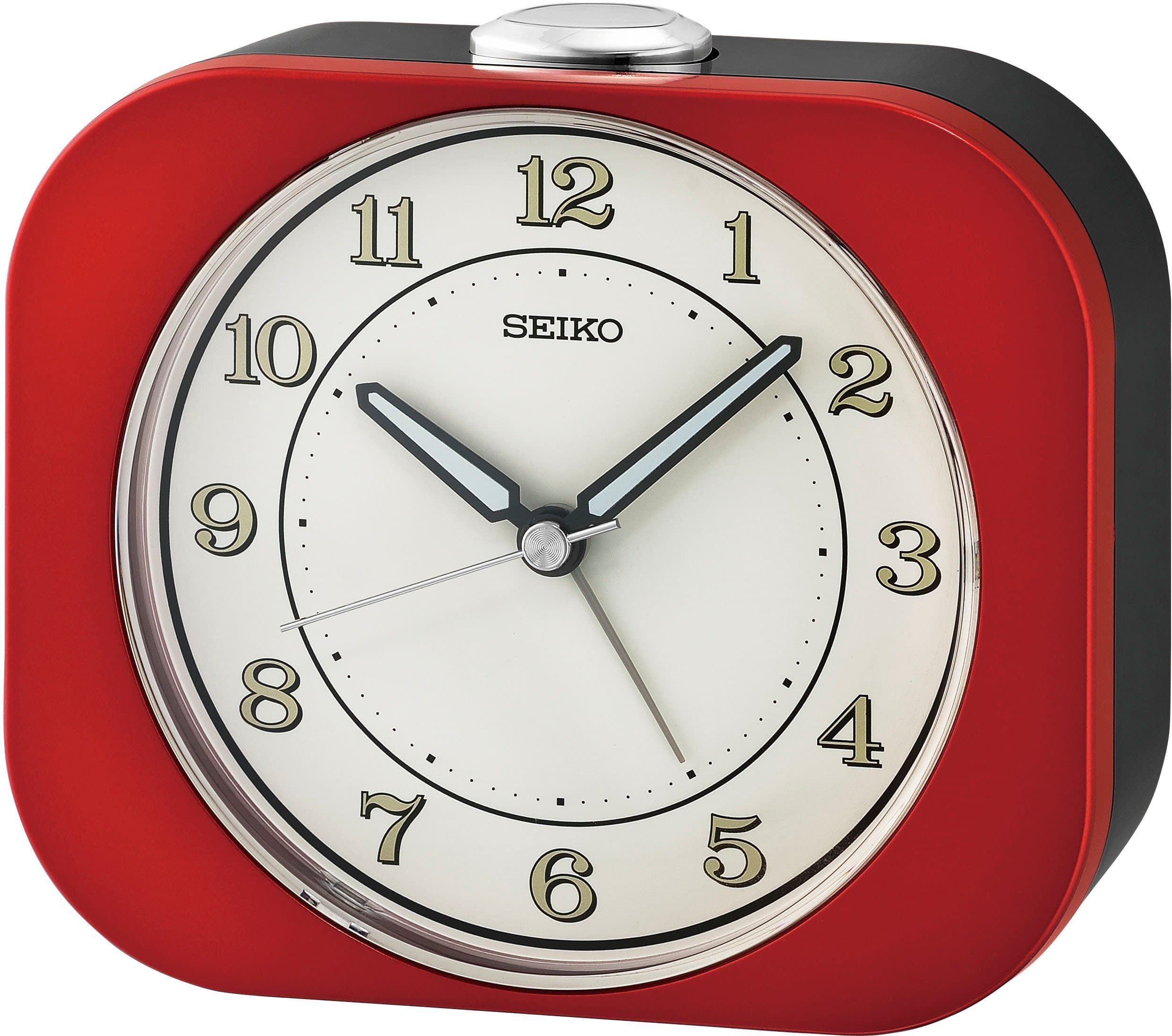 Seiko Quarzwecker QHE195R Rot mit Piepalarm und durchlaufender Sekunde