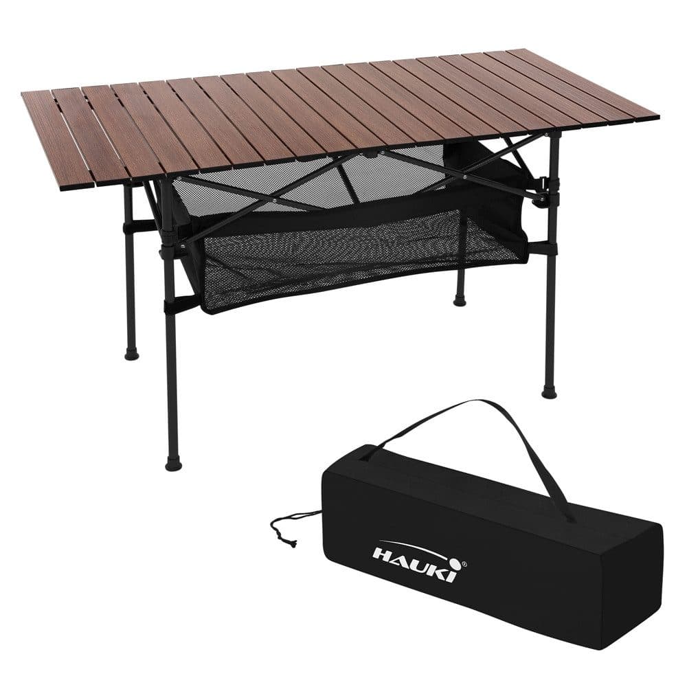 Hauki Campingtisch Klappbar Aluminium Braun Aufrollbar - Bild 2