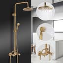 HOMELODY Duschsystem Retro Antikgold 8" Regendusche Höhenverstellbar Bild 2
