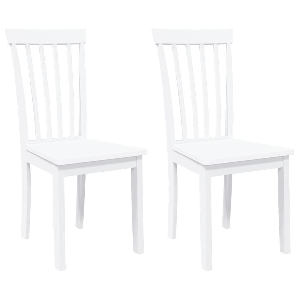 vidaXL Esszimmerstuhl 2er-Set Weiß Massivholz Gummibaum - Bild 2