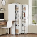 Flieks Hochschrank mit Schubladen und Rollen Weiß Bild 2