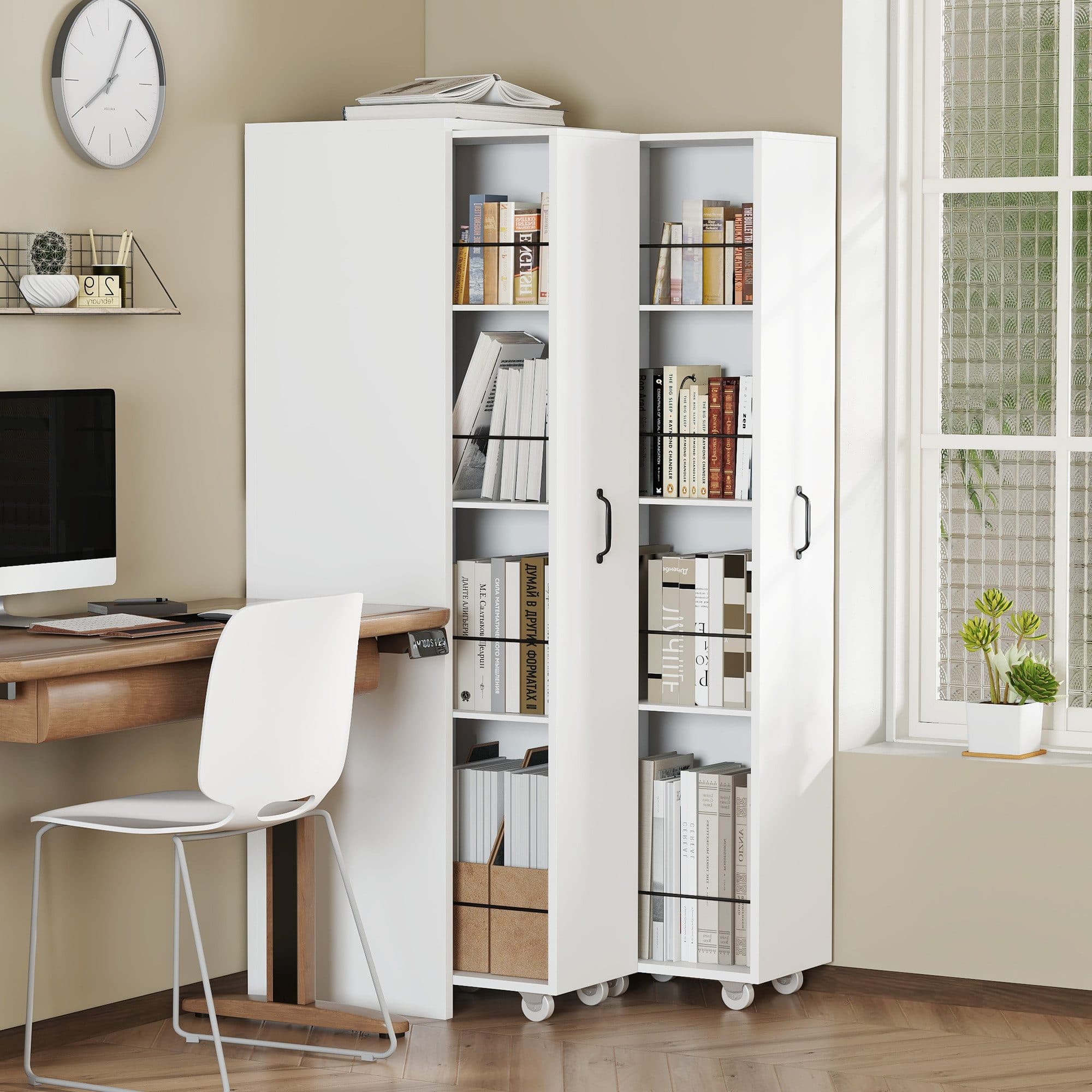 Flieks Hochschrank mit Schubladen und Rollen Weiß - Bild 2