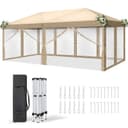 LALAHO Faltpavillon 3x6m mit 6 Netzvorhängen UV-Schutz Gartenpavillon Bild 2