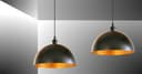 TRANGO Pendelleuchte 2er Set Retro Industrial Schwarz-Gold Bild 2