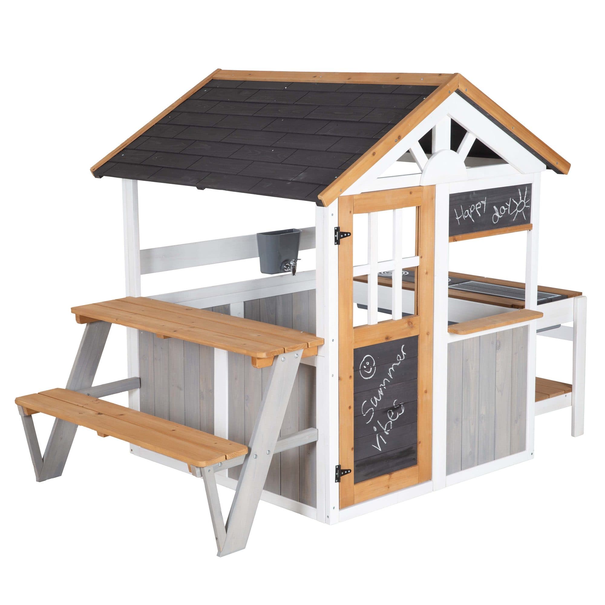 roba® Spielhaus aus Holz mit Spielküche, Picknicktisch und Verkaufstheke - Bild 2