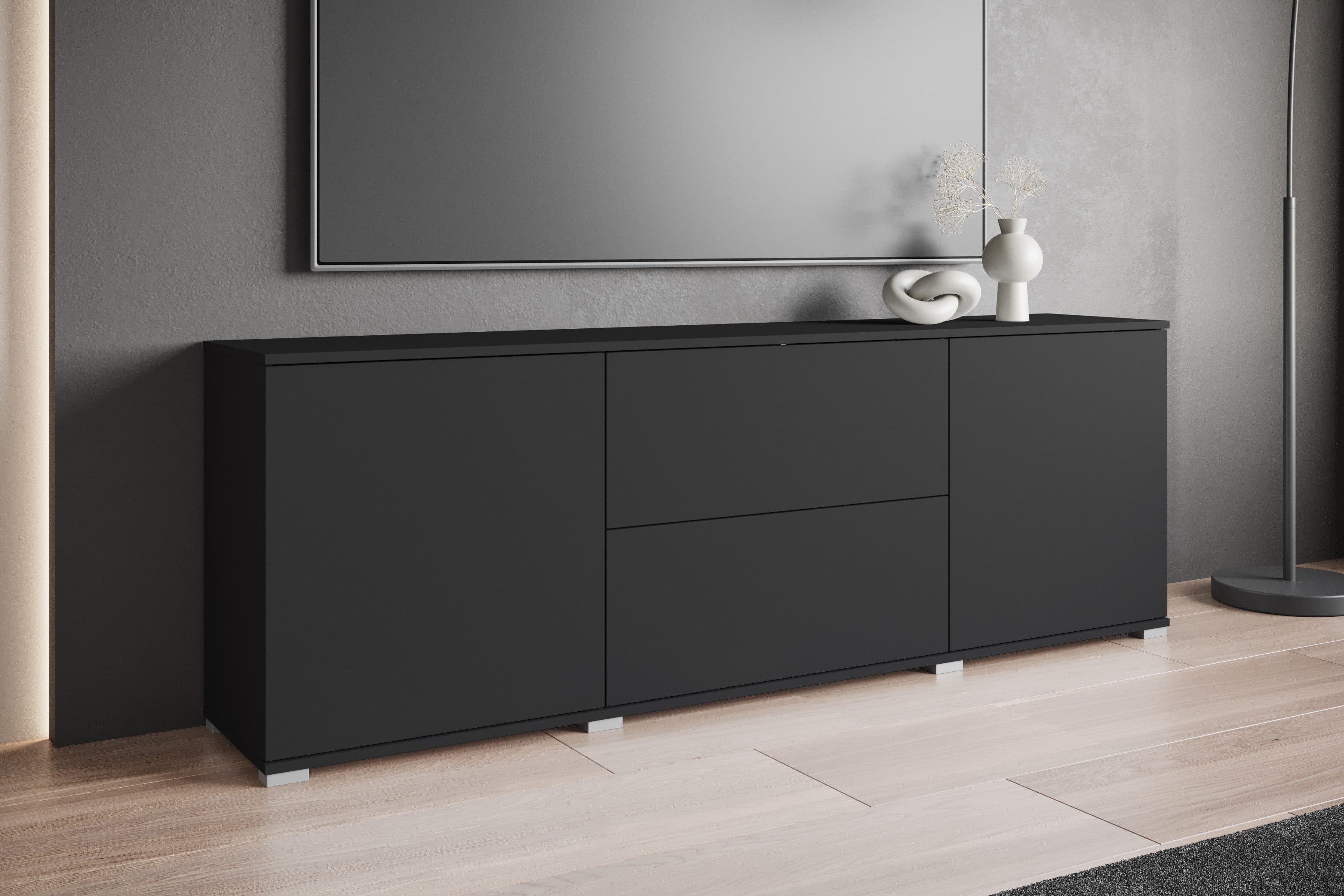 OTTO home Lowboard Kenia Schwarz Modern Push-to-Open - Bild 2
