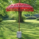 Oriental Galerie Bali Sonnenschirm Rot Gold 180 cm Bild 2