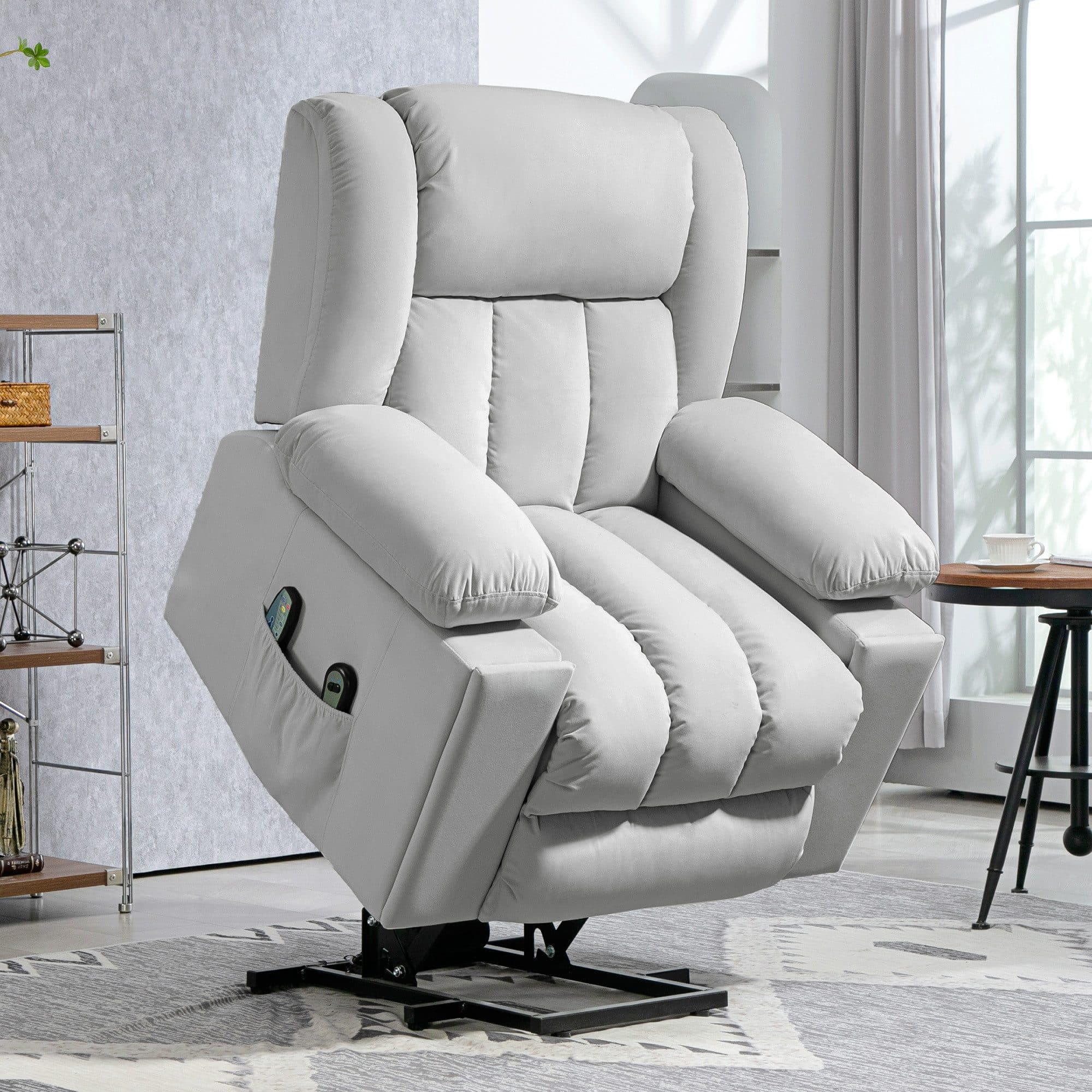 HOMCOM Elektrischer Relaxsessel mit Aufstehhilfe und Massagefunktion Grau - Bild 2