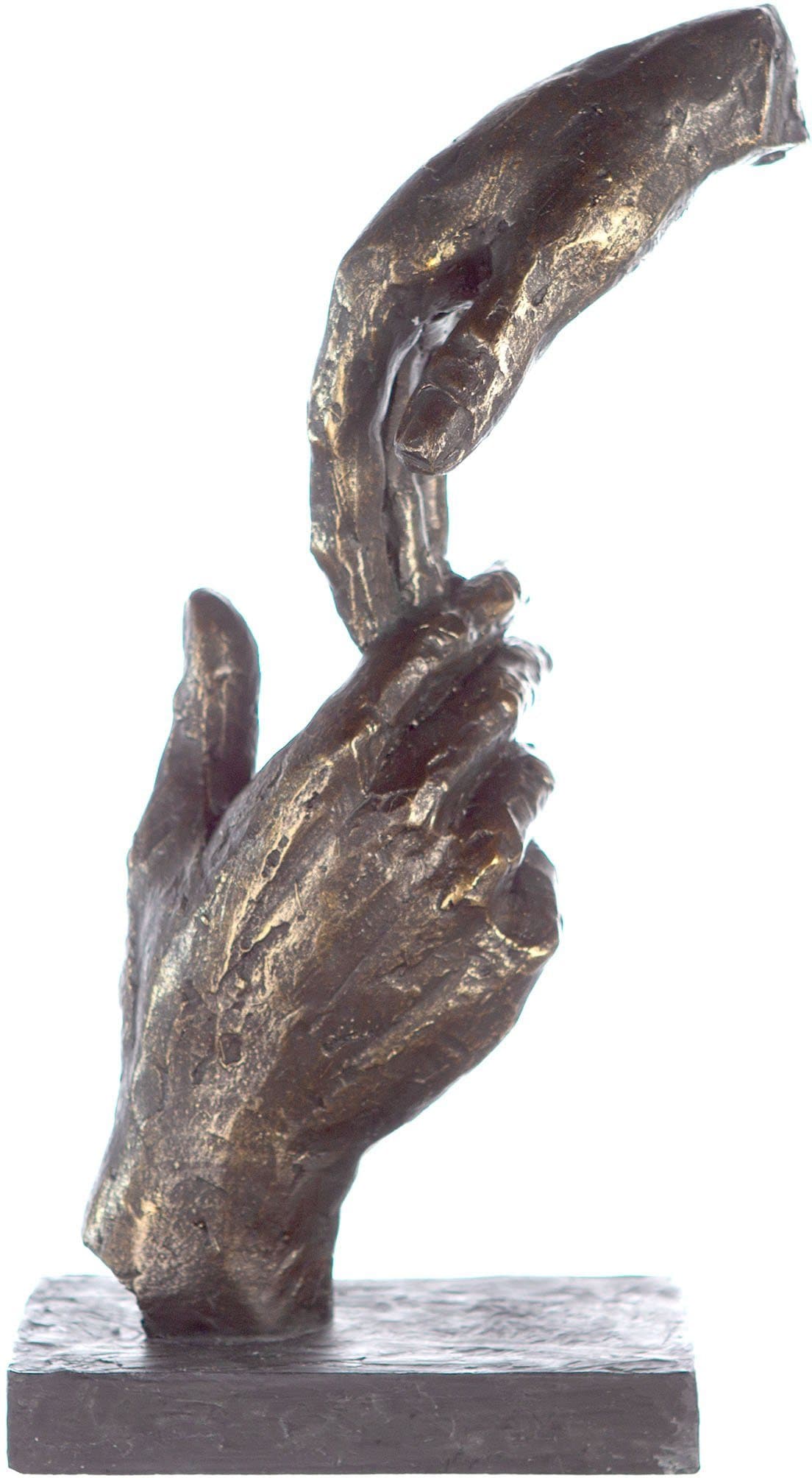 Casablanca by Gilde Skulptur Two Hands Bronzefarben/Grau Polyresin