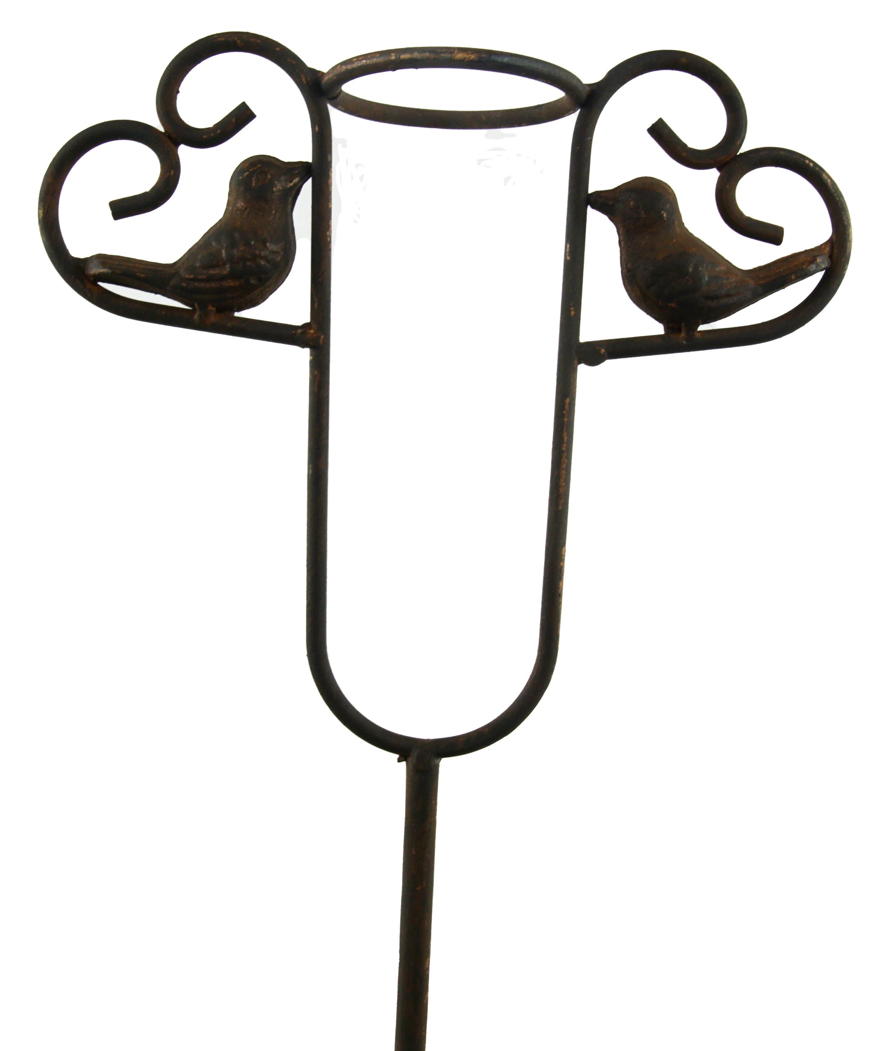 Posiwio Regenmesser Vogel mit zwei Herzen Braun Metall & Glas - Bild 2