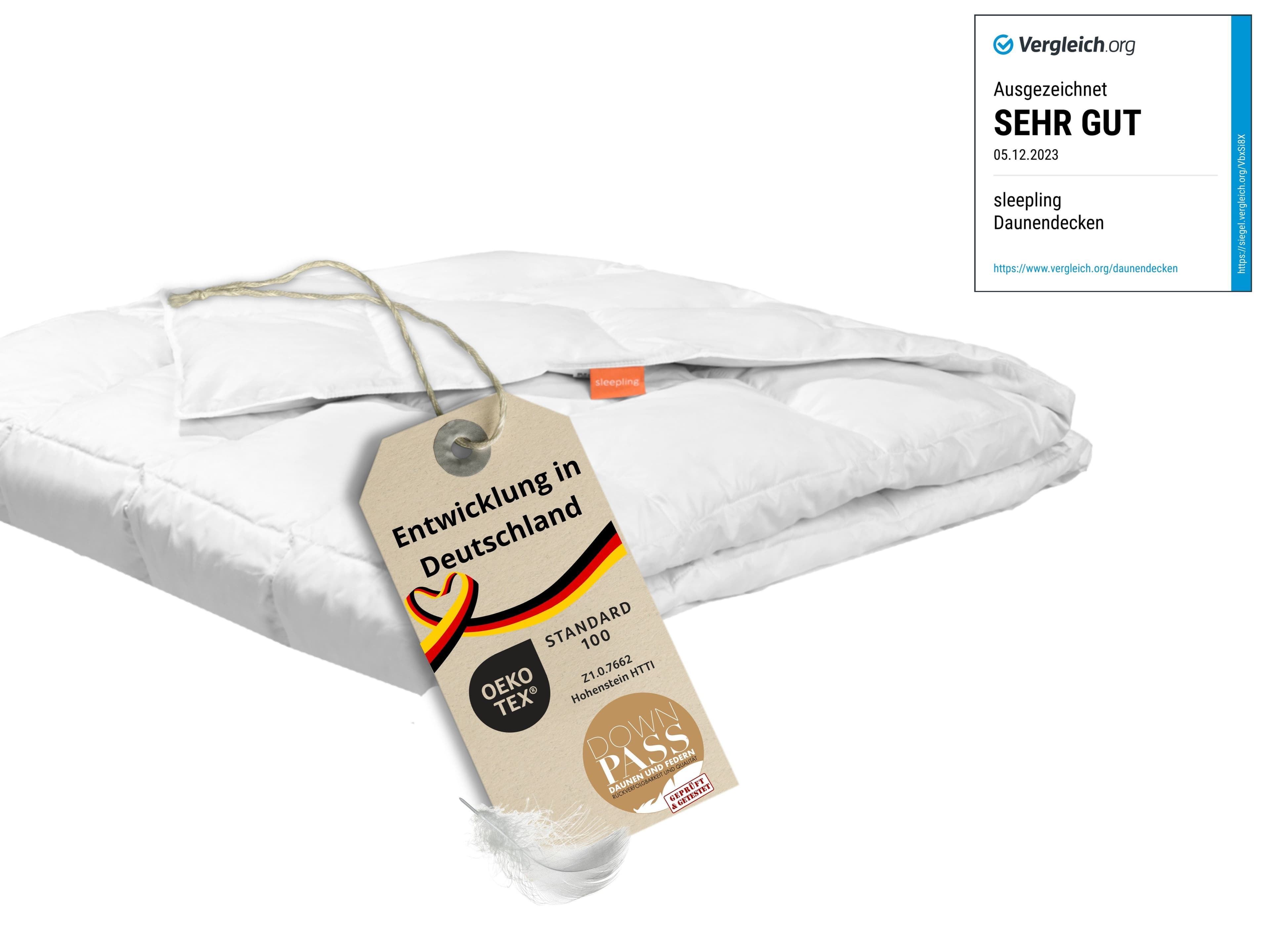 sleepling Daunenbettdecke Komfort 100% Baumwolle Weiss - Bild 2