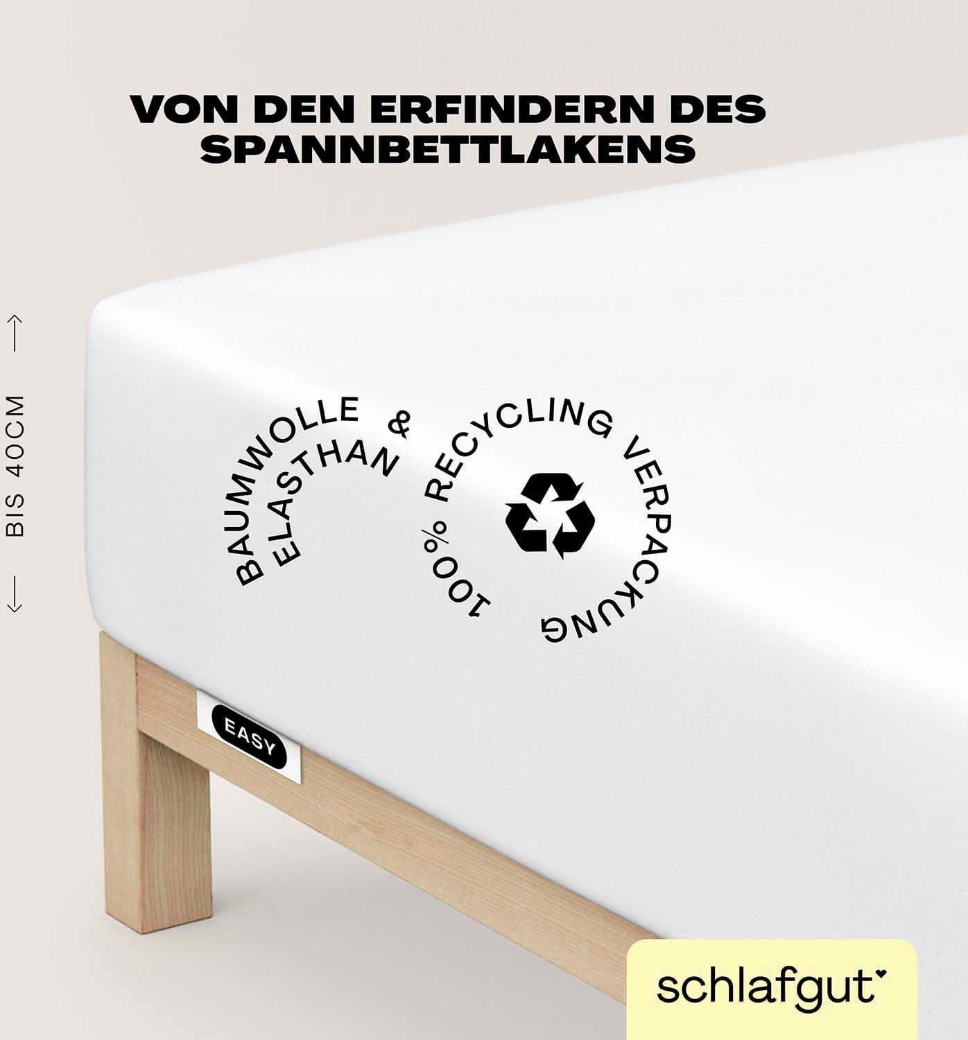 Schlafgut EASY Jersey Elasthan Spannbettlaken Weiß - Bild 2