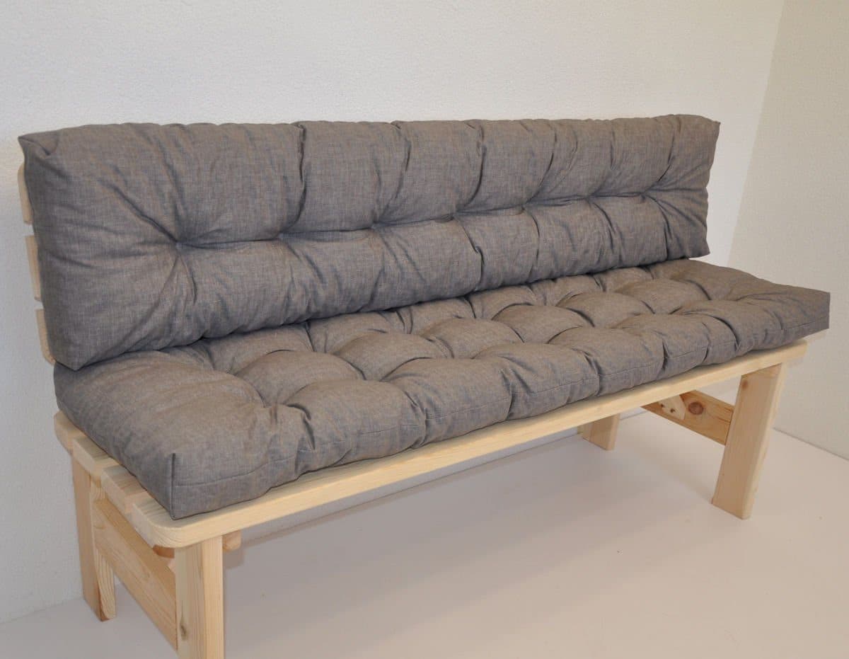 Rattani Bankauflage Kissen 150 cm Dunkelgrau 2-tlg. - Bild 2