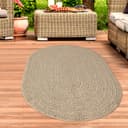 Carpetia Outdoorteppich Jute-Look Beige/Braun Oval Bild 2