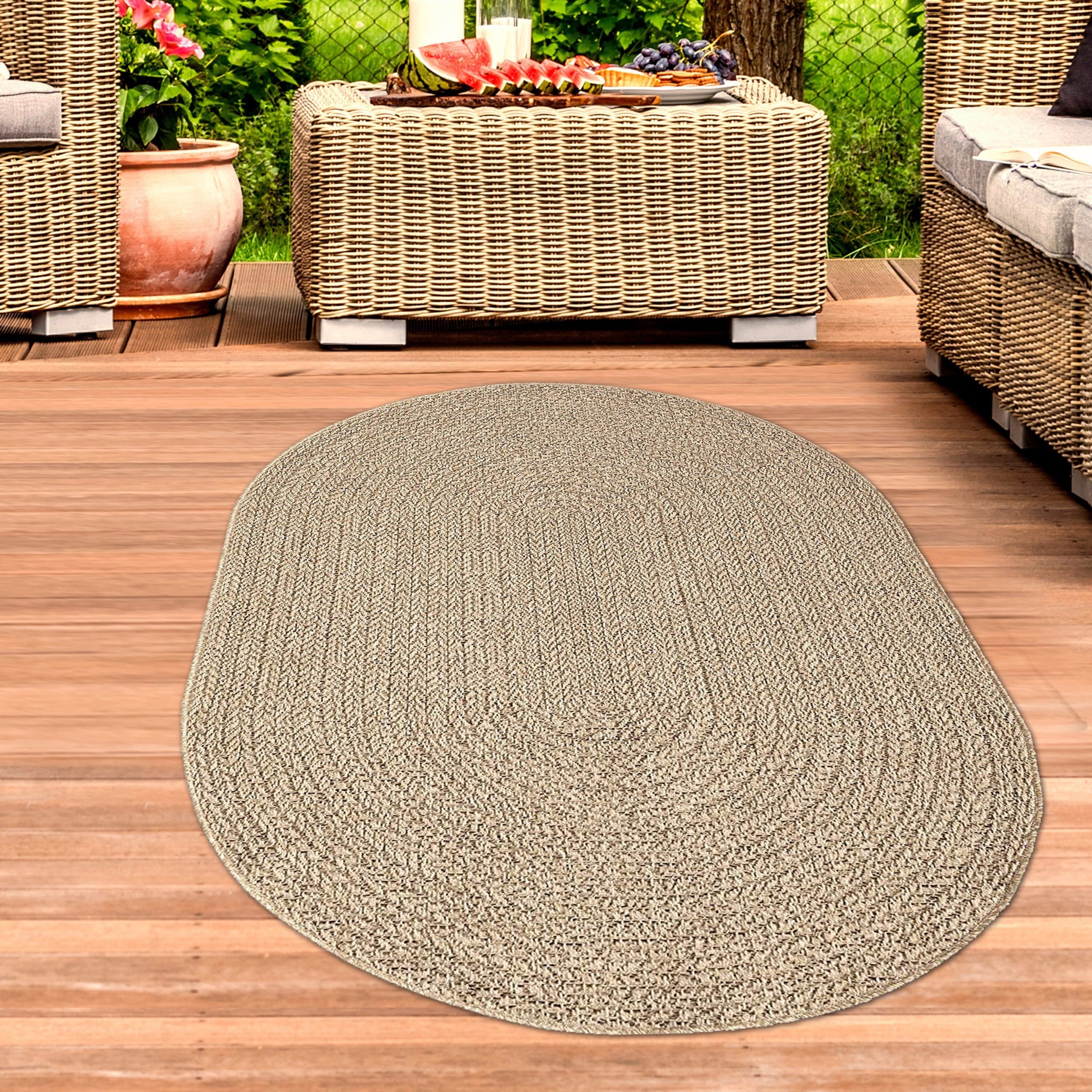 Carpetia Outdoorteppich Jute-Look Beige/Braun Oval - Bild 2