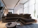 Masseno Ecksofa SELVA L-Form mit Schlaffunktion und Bettkasten Braun Bild 2