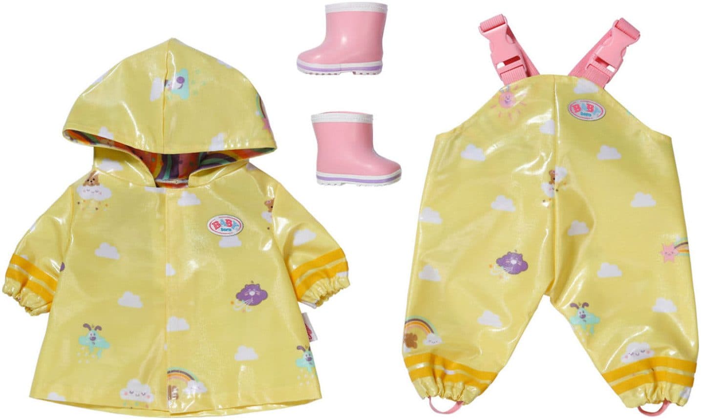 Baby Born Puppenkleidung Regen-Outfit 43cm Gelb Rosa - Bild 2