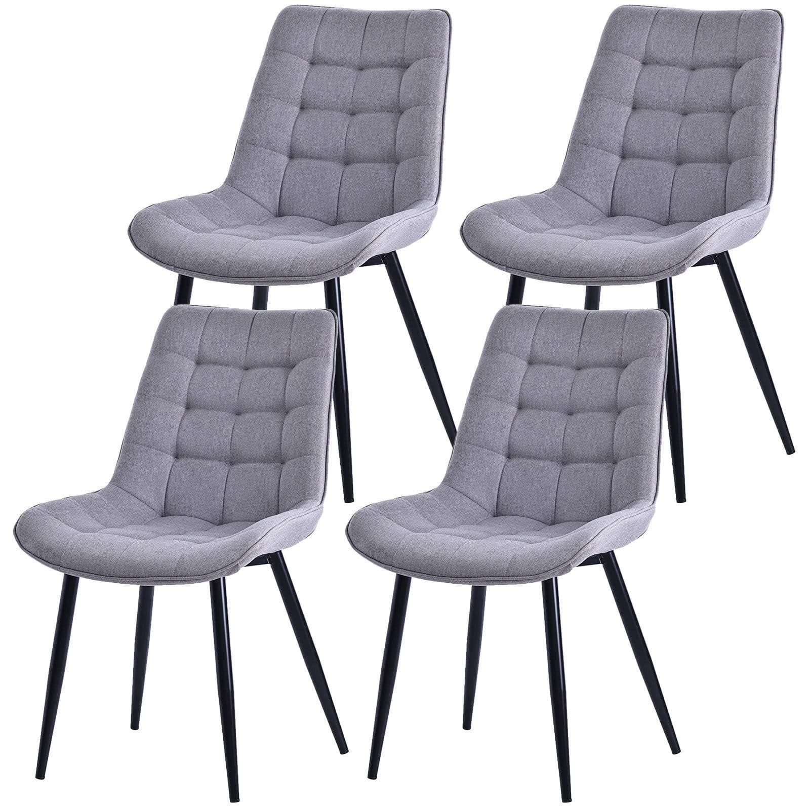 HOMAVO Esszimmerstuhl Grau Samt Metallbeine Ergonomisch - Bild 2