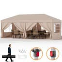 HOMALL Faltpavillon 3x6m Beige/Grau/Blau Wasserdicht Gartenzelt Bild 2