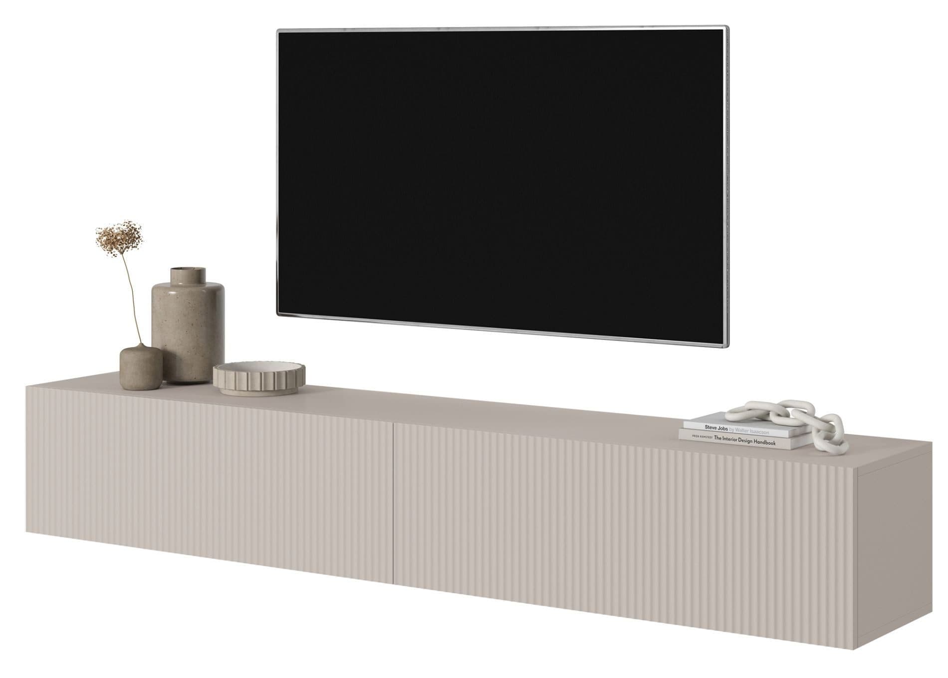 Selsey TV-Schrank VELDIO Hängeboard geriffelt Push-to-Open Matt-Optik - Bild 2