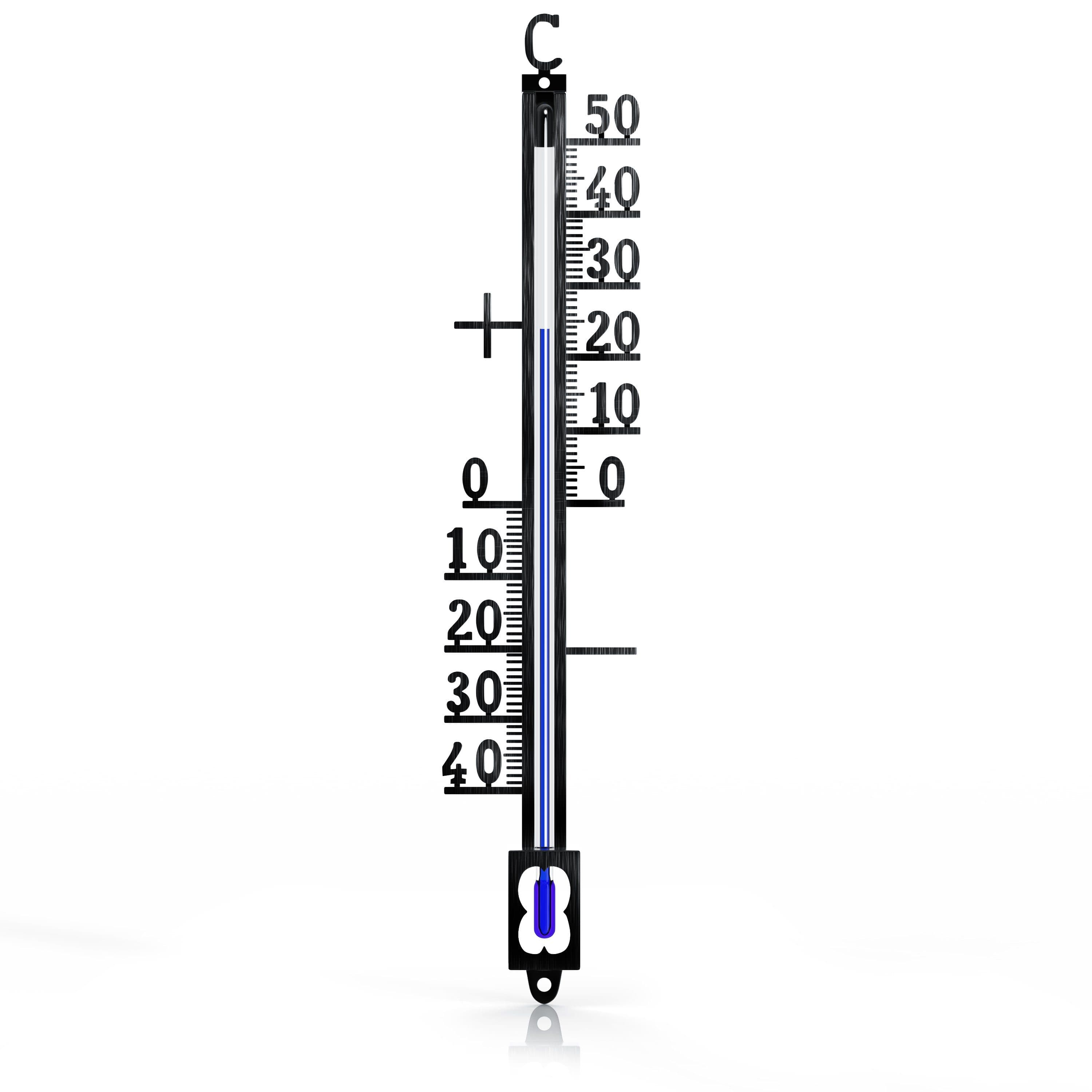 BEARWARE Analoges Thermometer aus Metall Schwarz Wetterfest - Bild 2