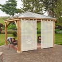 Qelus Outdoorgardine Wetterfest Beige Transparent 2 St Bild 2