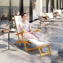Outsunny Gartenliege Klappbar Akazienholz Teak Bild 2