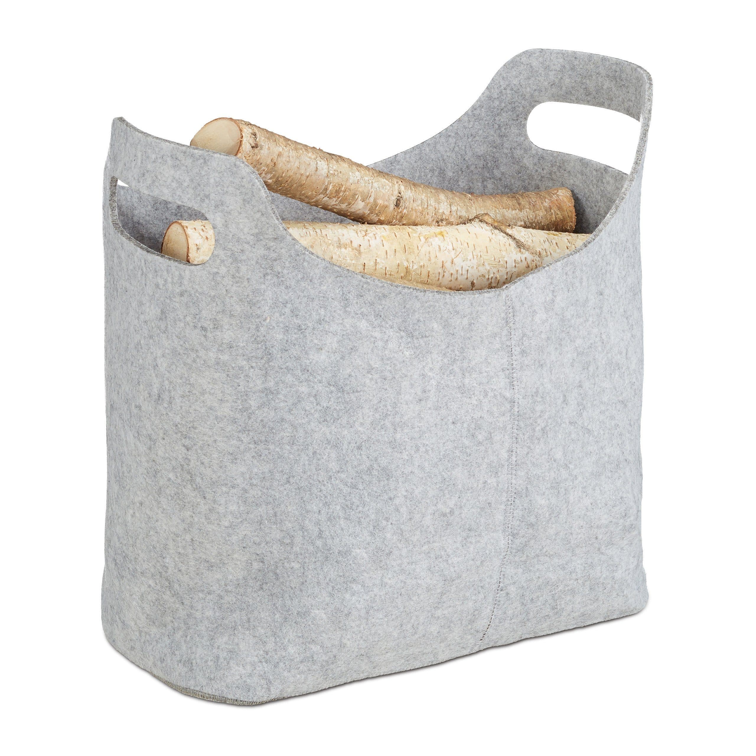 relaxdays Kaminholztasche aus Filz Grau - Bild 2
