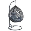 RAMROXX Hängesessel Style XXL Schwarz/Grau mit Kissen Bild 2