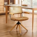 Art Leon Esszimmerstuhl CC058 Mid Century Modern Drehstuhl Braun/Grün Kunstleder Bild 2