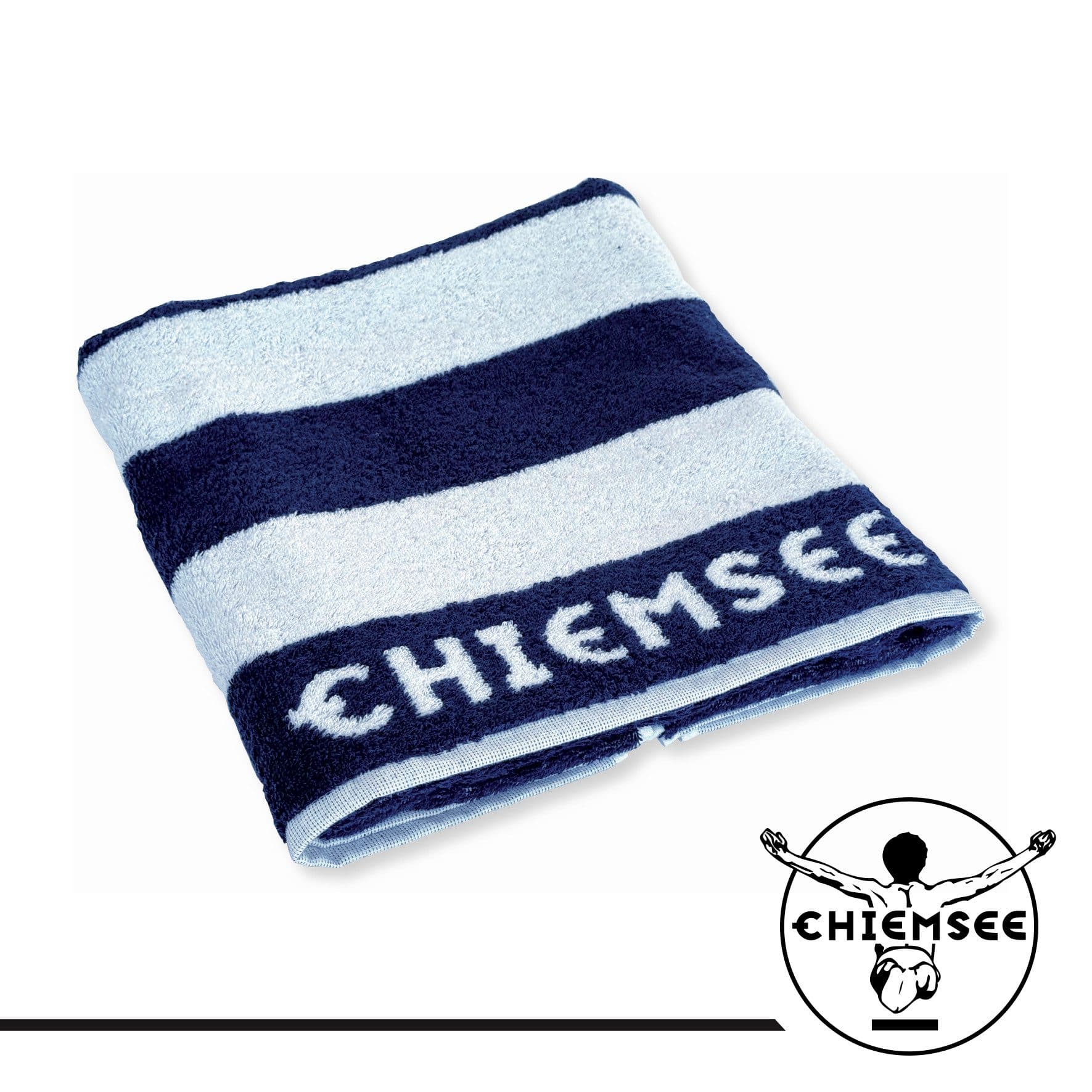 Chiemsee Handtücher 100% Baumwolle Frottier Blau Gestreift Logo - Bild 2