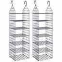 vidaXL Hängeregale Grau 2 Stk. 7 Fächer Kleiderschrank Organizer Bild 2