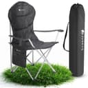 Juskys Campingstuhl Lido Schwarz mit gepolstertem Sitz und Getränkehalter Bild 2