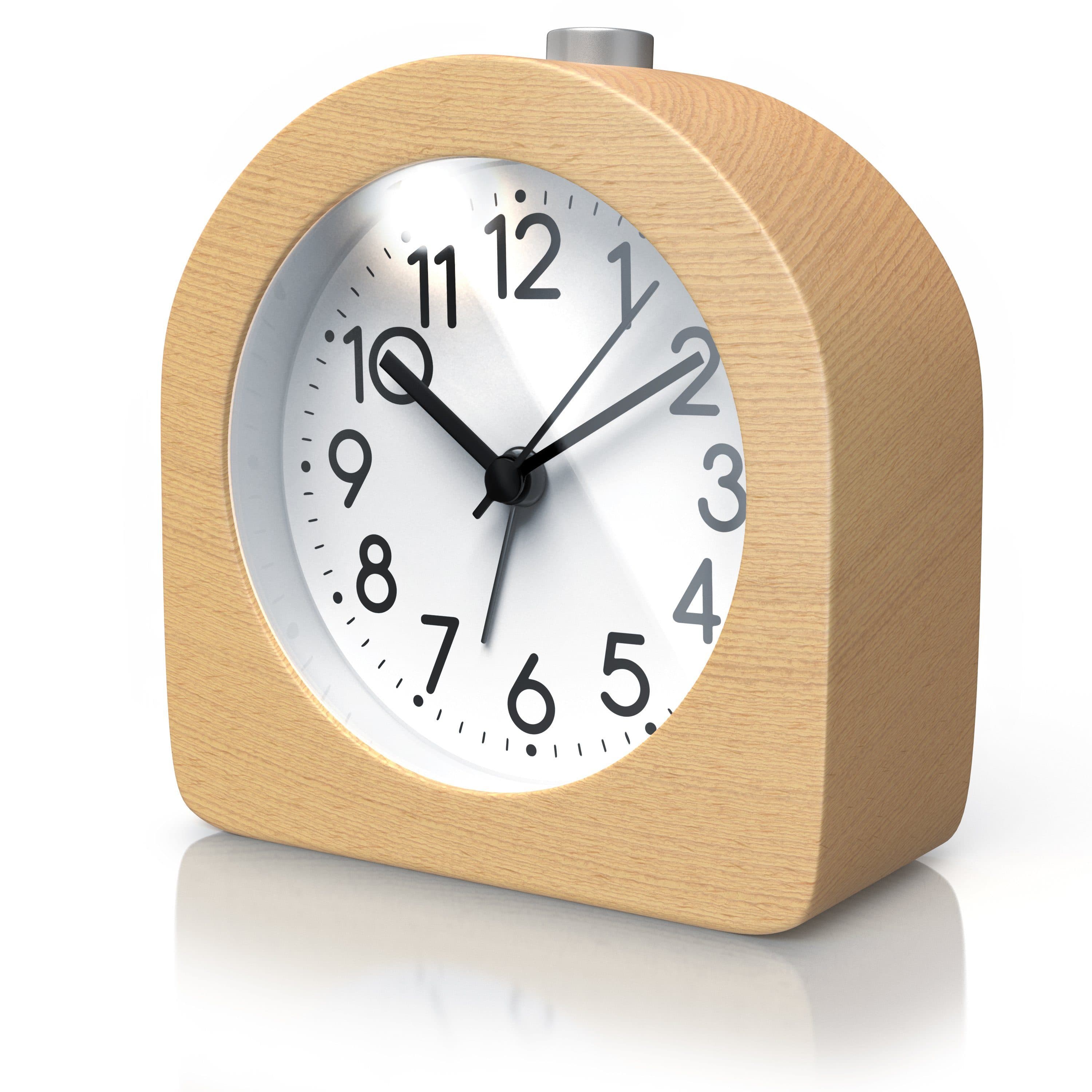 BEARWARE Retro Wecker Analog Holz Braun mit Beleuchtung - Bild 2