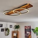hofstein Deckenleuchte Modern LED Holz Braun/Schwarz/Weiß Bild 2