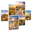 artissimo 6er-Bilderset Wandbilder Strand Sonnenuntergang Forex Bild 2