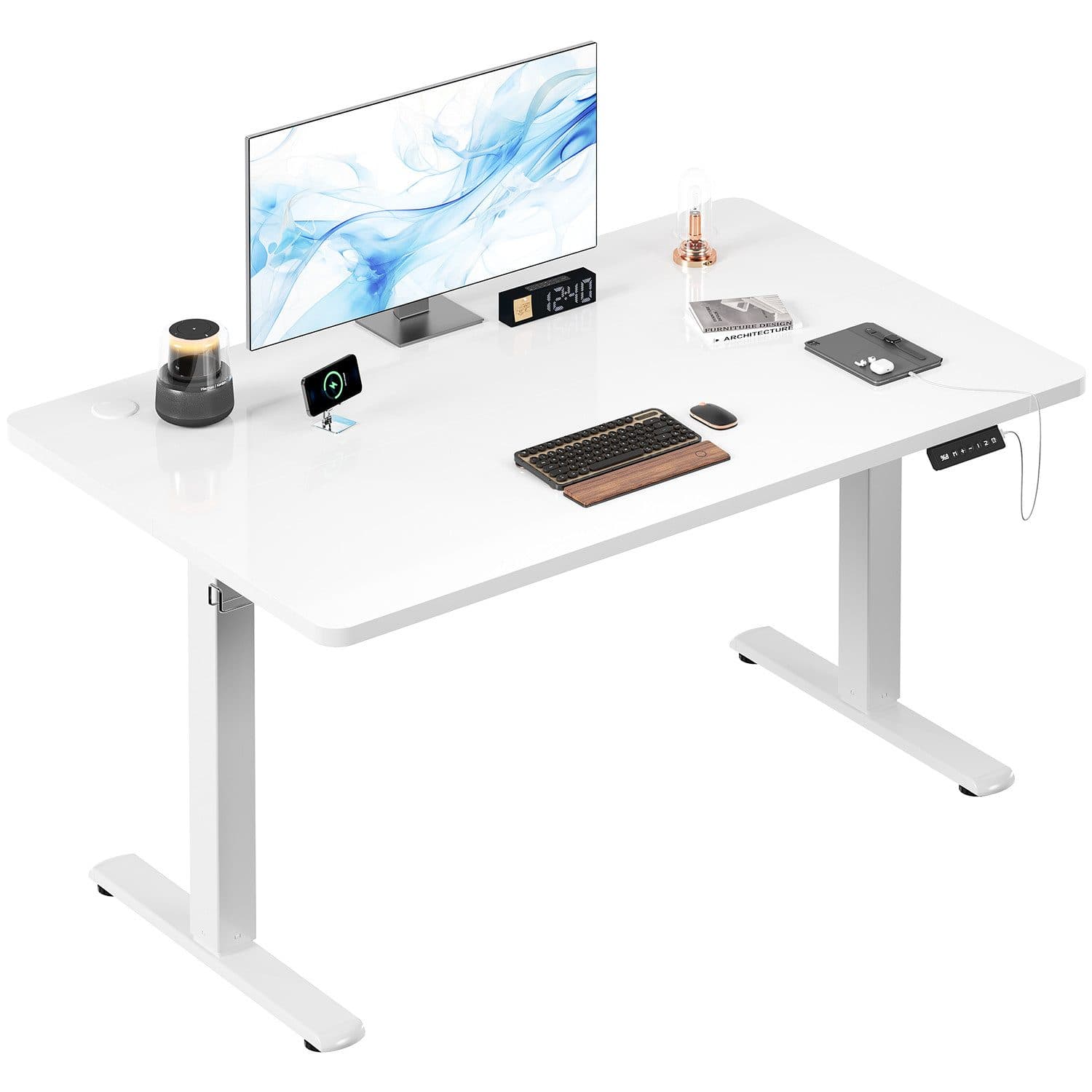 HOMALL Höhenverstellbarer Schreibtisch mit Gedächtnissteuerung, 140 x 70 cm - Bild 2