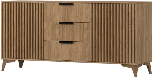 Eiche Artisan Kommode mit Lamellenfront