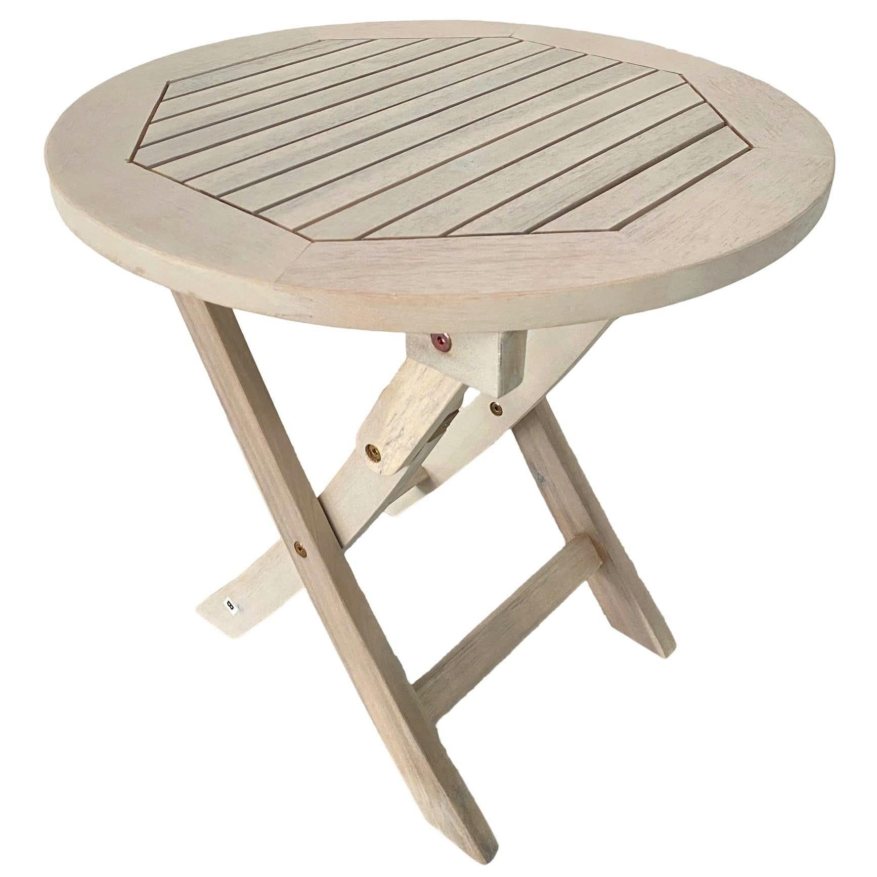 ESTEXO Gartentisch Klapptisch Balkon Beistelltisch 48 cm Akazienholz Weiß - Bild 2