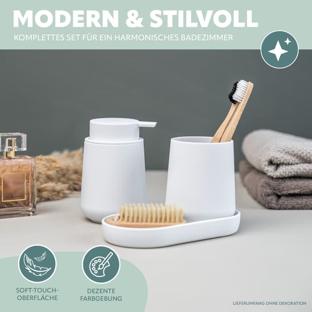 eluno Badaccessoire-Set TESERO 3tlg. Soft-Touch