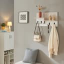 en.casa Wandgarderobe »Botaruvn« Beige/Weiß mit 2 Ablagen Bild 2