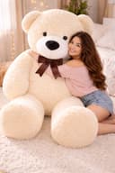 Landster Teddybär XXXL 180 cm Plüschbär Beige Rosa Weiß Bild 2