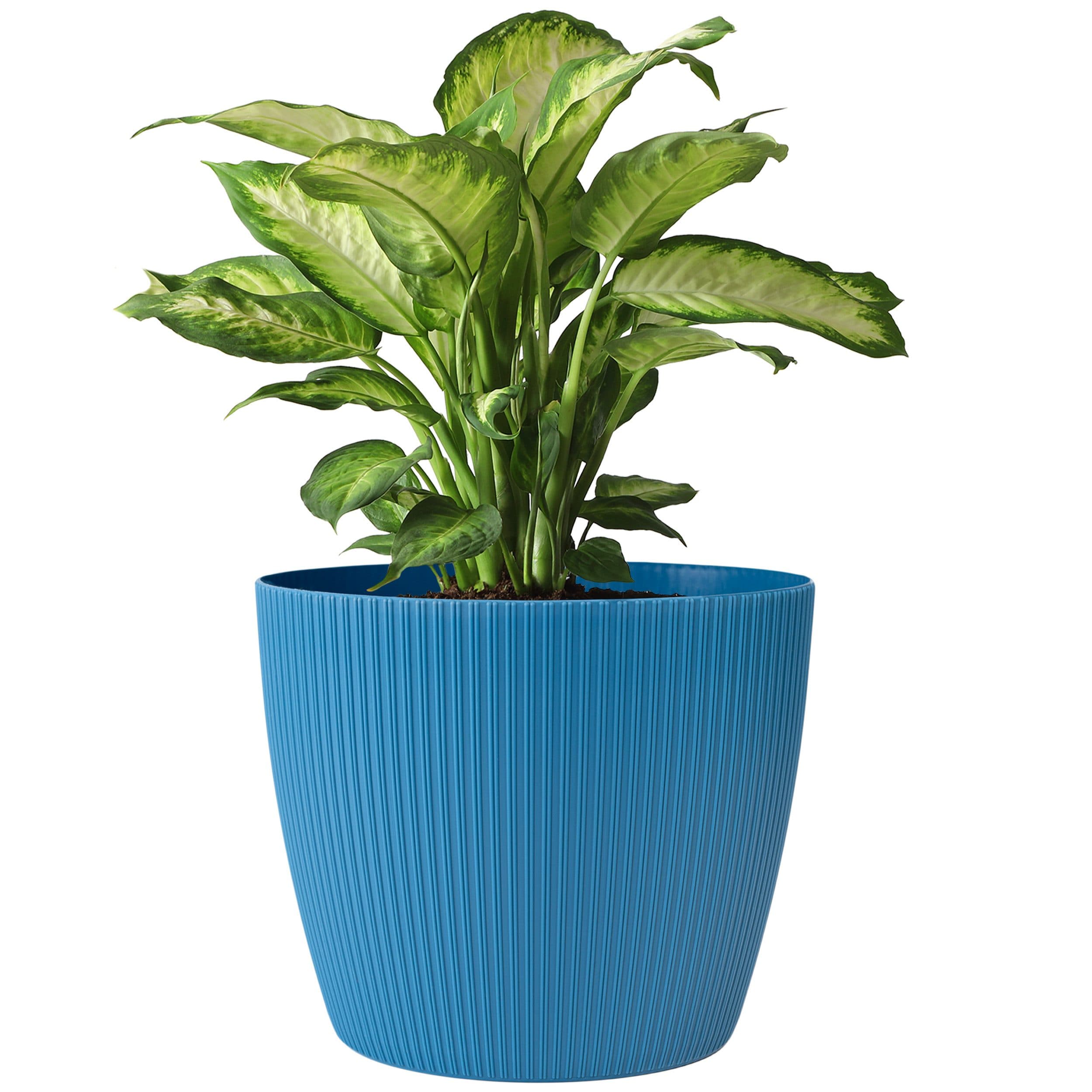 KONZEPT Blumentopf 5,2 l Blau Vertikale Rillenstruktur - Bild 2