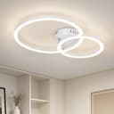 Nettlife LED Deckenleuchte Zweiring Design Weiß Silber Modern Bild 2