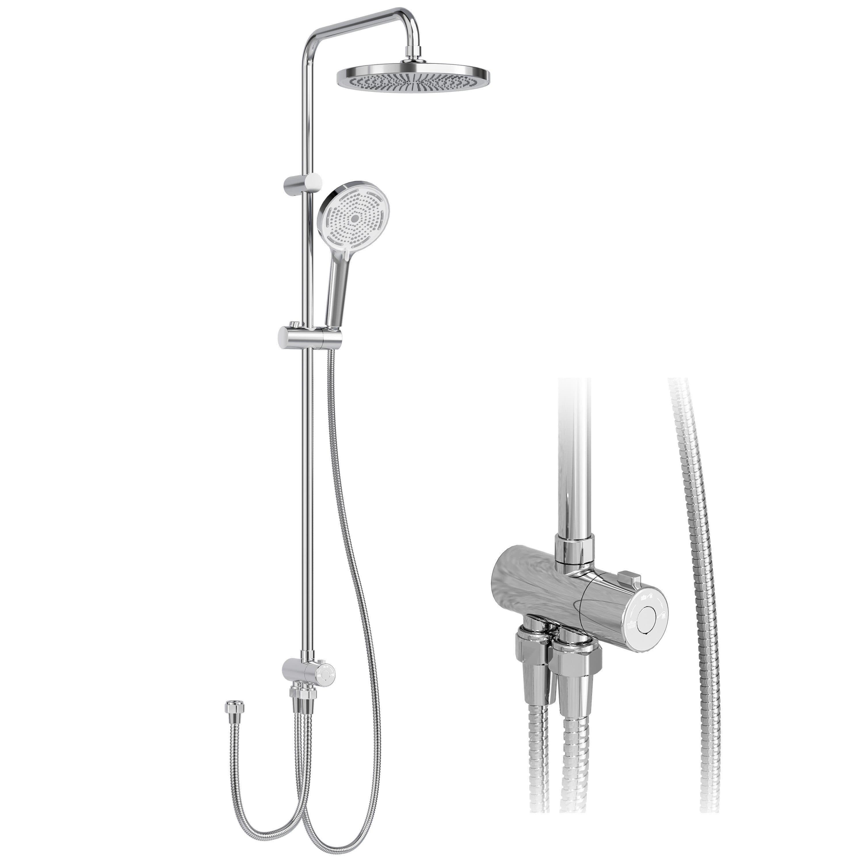 GarveeMore Brausegarnitur Duschsystem Regendusche, Duschset inkl. Einstellbare Einbauhöhe-D25cm - Bild 2