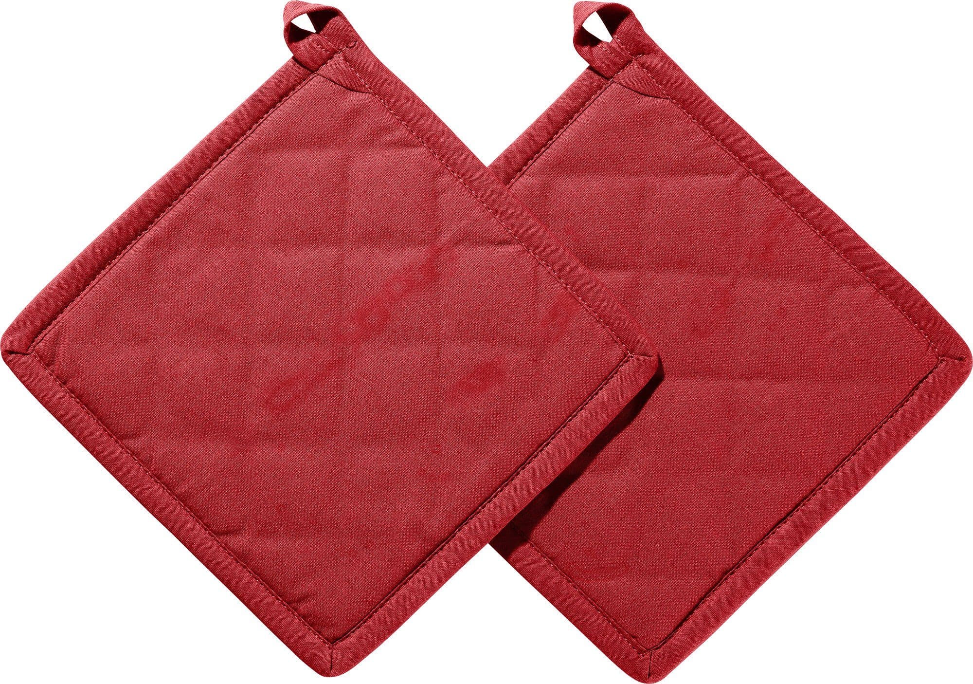 REDBEST Topflappen "Seattle" 2er-Pack Uni Rot Baumwolle - Bild 2