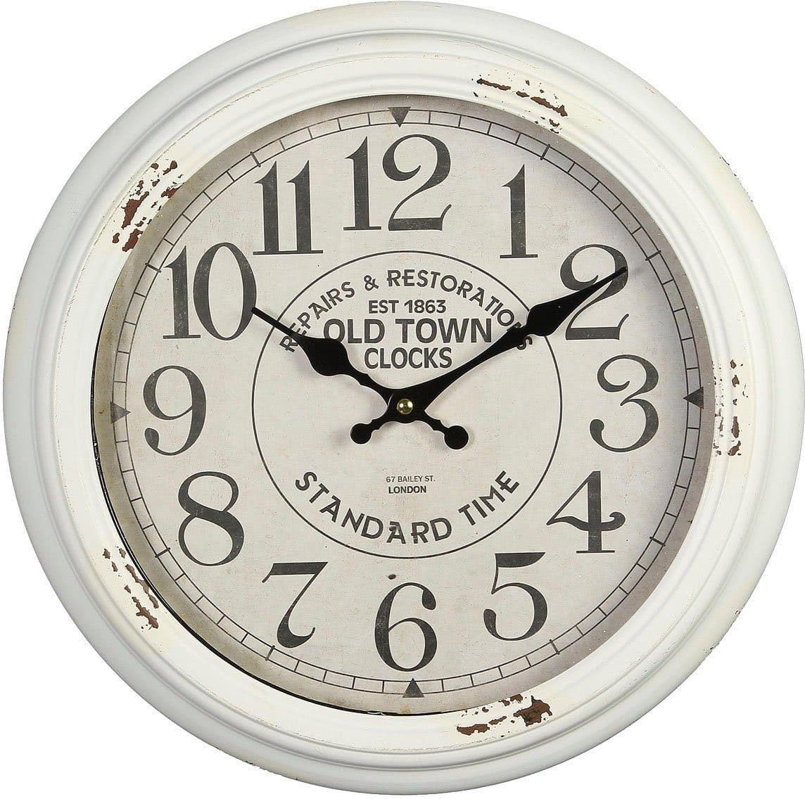 AMBIENTE HAUS Wanduhr Weiß 37cm Metall