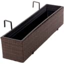VIVANNO Balkonkasten Polyrattan Bicolor Braun Bild 2