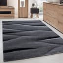 Carpettex Frisé-Teppich Ombre Design Schwarz Kurzflor Bild 2