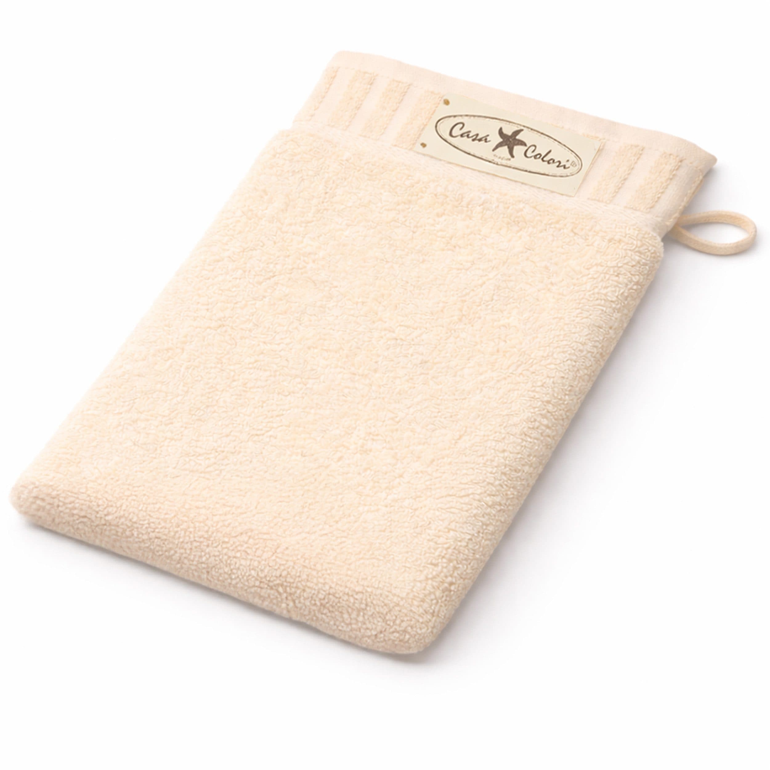 Casa Colori Waschlappen Uni Beige 100% Baumwolle Frottier - Bild 2